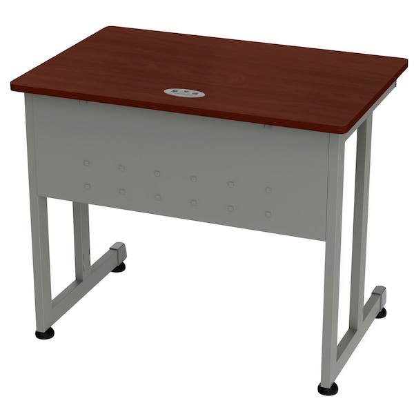Computer Desk for Small Spaces, 36 inW x 24 inD x 30 inH, Gray/Cherry